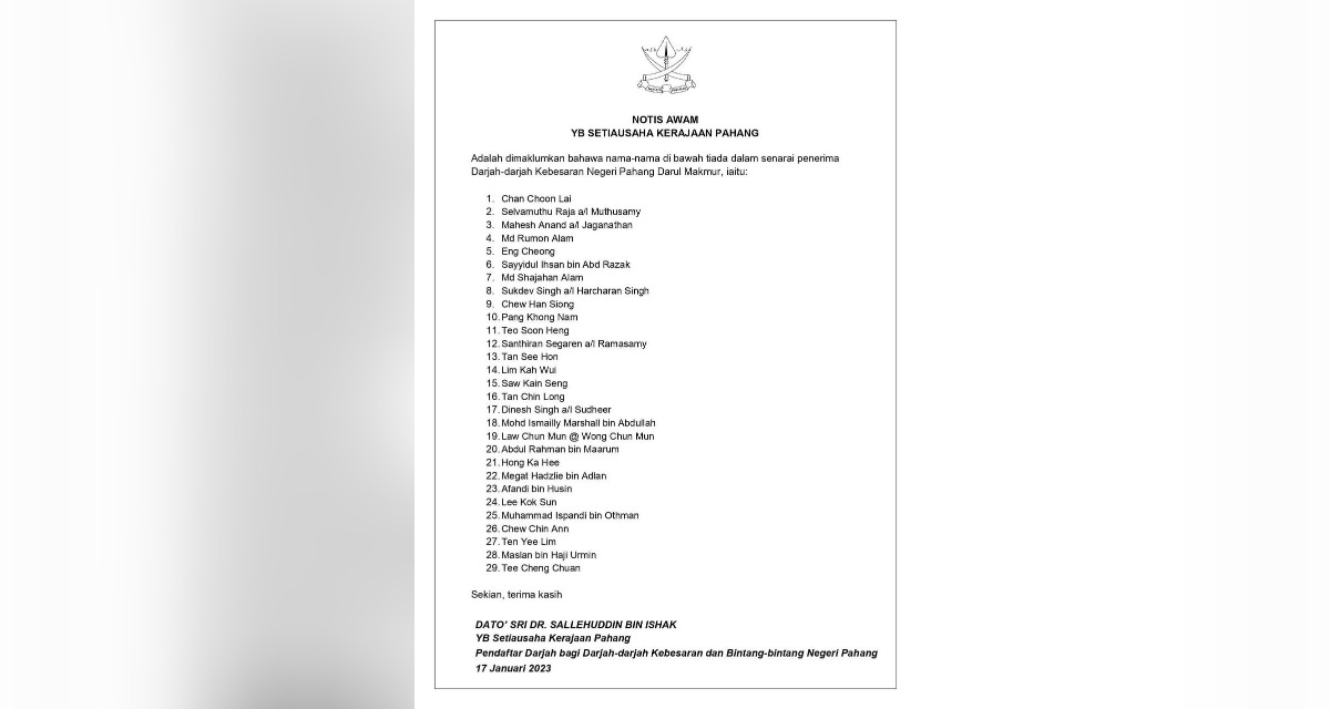 pahang dato palsu