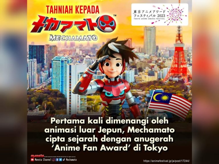 Menang anugerah di Tokyo, Fahmi ucap tahniah buat animasi Mechamato